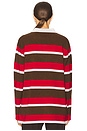 view 3 of 4 Striped Rugby in Chestnut & True Red Stripe