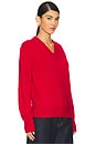 view 2 of 4 The V Cashmere Sweater in True Red