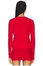view 4 of 5 Cable Shrunken Cashmere Crew Sweater in True Red