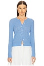 view 1 of 5 Jane Pointelle Cashmere Cardigan in French Blue