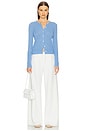 view 4 of 5 Jane Pointelle Cashmere Cardigan in French Blue