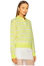 view 2 of 4 Collegiate Stripe Polo Cashmere Sweater in Lemon Combo