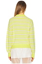 view 3 of 4 Collegiate Stripe Polo Cashmere Sweater in Lemon Combo
