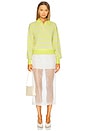 view 4 of 4 Collegiate Stripe Polo Cashmere Sweater in Lemon Combo