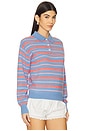 view 2 of 4 Collegiate Stripe Polo Cashmere Sweater in French Blue Combo