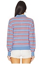 view 3 of 4 Collegiate Stripe Polo Cashmere Sweater in French Blue Combo
