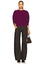 view 4 of 4 Cable Collegiate Crew Sweater in Aubergine