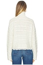 view 3 of 4 Cropped Cable Turtleneck Sweater in Cream
