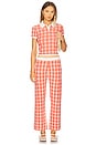 view 5 of 6 Gingham Flare Pant in Cherry Combo