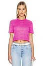 view 1 of 4 Featherweight Crop Tee in Fuchsia