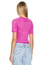 view 3 of 4 Featherweight Crop Tee in Fuchsia