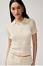 view 1 of 7 Shrunken Cashmere Polo Top in Cream