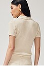 view 3 of 7 Shrunken Cashmere Polo Top in Cream