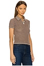 view 2 of 4 Cashmere Shrunken Polo in Chestnut & Cream
