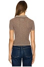 view 3 of 4 Cashmere Shrunken Polo in Chestnut & Cream