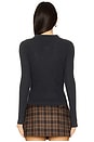 view 3 of 7 Long Sleeve Shrunken Polo Top in Black