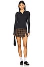 view 4 of 7 Long Sleeve Shrunken Polo Top in Black