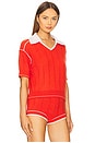 view 2 of 4 Pele Cashmere Polo in Cherry