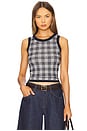 view 1 of 5 Gingham Tank in Midnight Combo