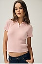 view 2 of 7 Shrunken Cashmere Polo in Powder Pink
