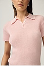 view 5 of 7 Shrunken Cashmere Polo in Powder Pink