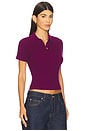 view 2 of 4 Shrunken Cashmere Polo Top in Aubergine