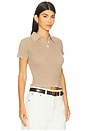 view 2 of 4 Shrunken Cashmere Polo Top in Taupe