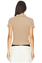 view 3 of 4 Shrunken Cashmere Polo Top in Taupe
