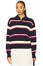 view 1 of 4 Collegiate Stripe Polo Top in Midnight Combo