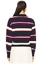 view 3 of 4 Collegiate Stripe Polo Top in Midnight Combo