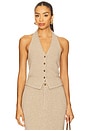 view 1 of 4 Tailored Halter Vest in Taupe