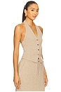 view 2 of 4 Tailored Halter Vest in Taupe