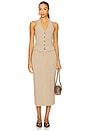 view 4 of 4 Tailored Halter Vest in Taupe