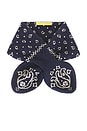 view 2 of 4 Bandana Bowtie Scarf in Midnight & Butter