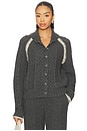 view 1 of 4 Marlowe Cable Cardigan in Charcoal