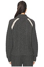 view 3 of 4 Marlowe Cable Cardigan in Charcoal