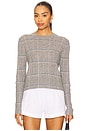 view 1 of 4 Shrunken Check Crew Sweater in Heather Grey Combo