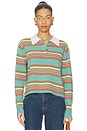view 1 of 4 Cropped Stripe Rugby Sweater in Glacier Combo