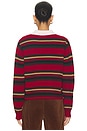 view 3 of 4 Cropped Stripe Rugby Sweater in Ruby Combo