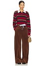 view 4 of 4 Cropped Stripe Rugby Sweater in Ruby Combo