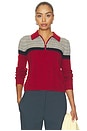 view 1 of 5 Track Polo Sweater in Carmine Combo