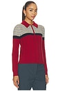 view 2 of 5 Track Polo Sweater in Carmine Combo