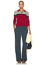 view 5 of 5 Track Polo Sweater in Carmine Combo