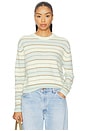 view 1 of 4 Grizzly Stripe Crew Sweater in Seaglass Combo