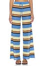 view 1 of 6 PANTALON PALAZZO in Delft Blue Combo
