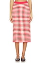 view 1 of 6 Gingham Long Skirt in Scarlet & Mist