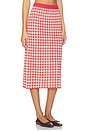 view 2 of 6 Gingham Long Skirt in Scarlet & Mist
