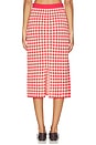 view 4 of 6 Gingham Long Skirt in Scarlet & Mist