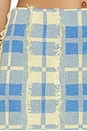 view 6 of 6 MINI-JUPE À CARREAUX ET FRANGES in Delft Blue & Butter