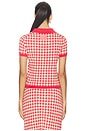 view 3 of 4 Gingham Shrunken Polo in Scarlet & Mist